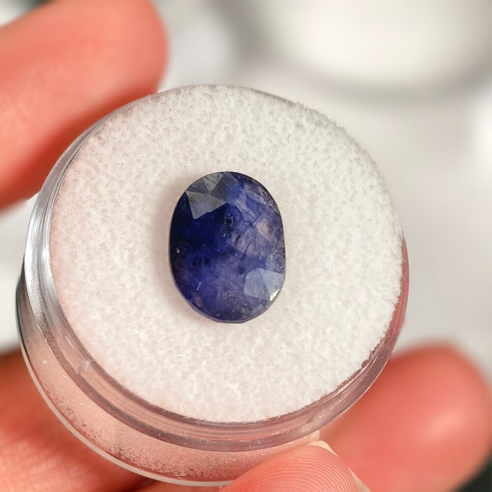 5.30ct Blue Sapphire (Glass Filled) Oval Cut Gemstone